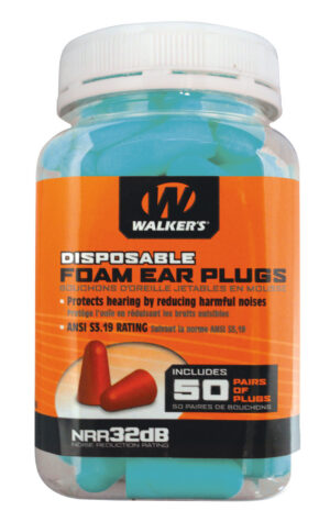 Walker's GWPFP50PKTL Foam Ear Plugs  Foam 32 dB In The Ear Teal Adult 50 Pair