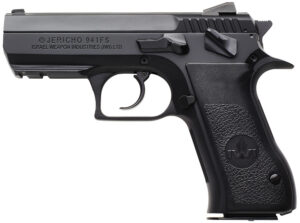 IWI US J941FS910ORP Jericho 941 Mid-Size Frame 9mm Luger 10+1 3.80" Black Chrome Lined Steel Barrel, Black Serrated Steel Slide & Frame w/Beavertail & Picatinny Rail, Black Textured Grips