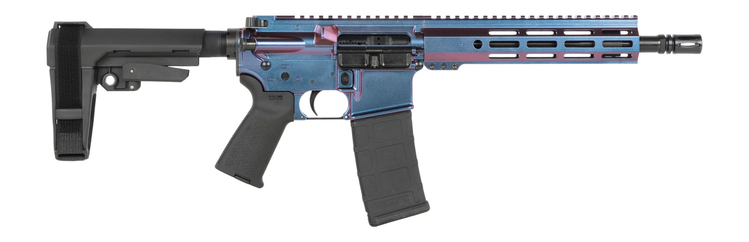 Shark Coast Tactical SCC07220MON-P Mongoose 5.56 NATO 30+1 10.50" Black Nitride Threaded Barrel, Aluminum Receiver w/Picatinny Rail, M-LOK Handguard Polymer SB Tactical SBA3 Brace, Polymer Grip