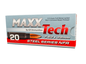 MAXXTECH 7.62X39 STEEL CASE 123GR FMJ 20RD/BX 30BX/CS