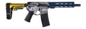 Shark Coast Tactical SCC07442P51-P P-51 Mustang 5.56 NATO 30+1 10.50" Black Nitride Threaded Barrel, Aluminum Receiver w/Picatinny Rail, M-LOK Handguard, Polymer SB Tactical SBA3 Brace, Magpul MOE Gri